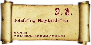 Dohány Magdaléna névjegykártya
